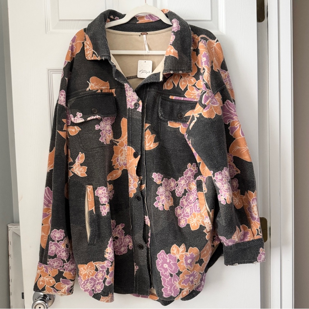 Free people Floral flannel Jacket